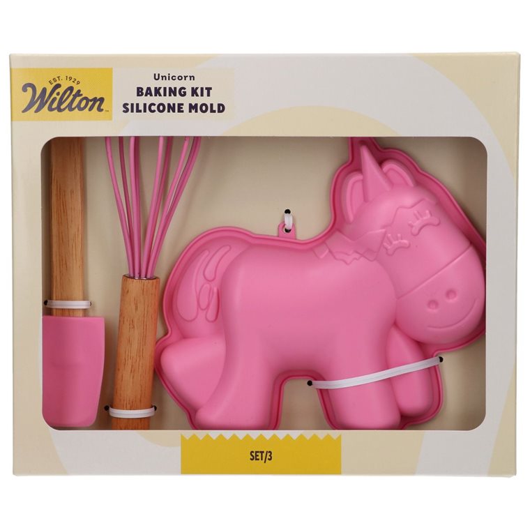 Product Image for Wilton yksisarvisaiheinen silikoninen leivontasetti, 3 osaa