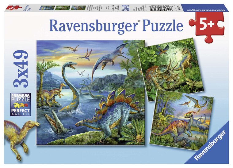 Product Image for Ravensburger Palapeli, Dinosaurs 3x49 palaa