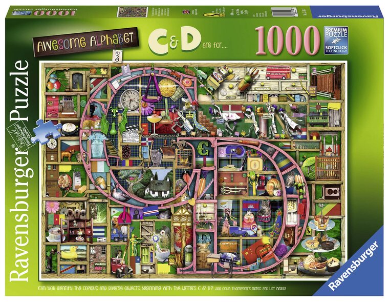Product Image for Ravensburger Palapeli, Awesome Alphabet C & D 1000 palaa