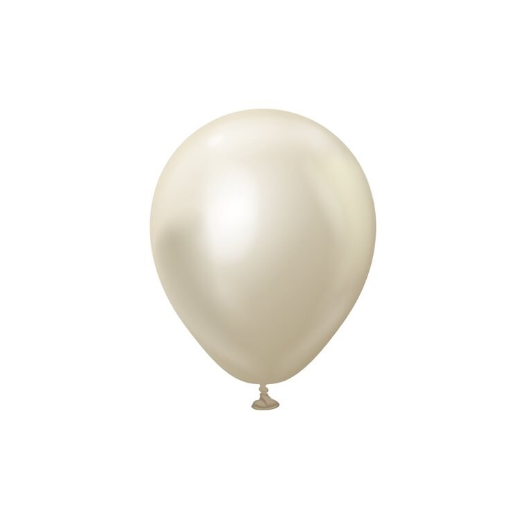 Product Image for Premium Lateksipallot Valkoinen Kulta Chrome 13 cm 25-kpl