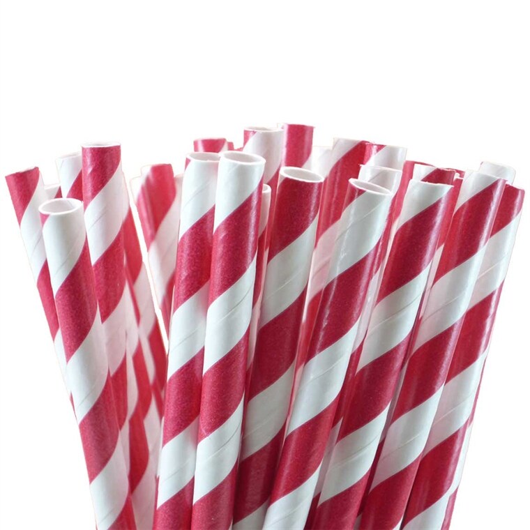 Product Image for Paperipillit Raidalliset, Punainen 10 kpl