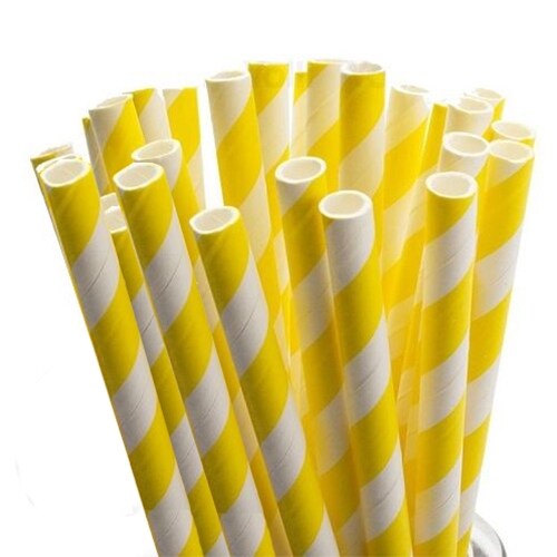 Product Image for Paperipillit Raidalliset - Keltainen 10 kpl