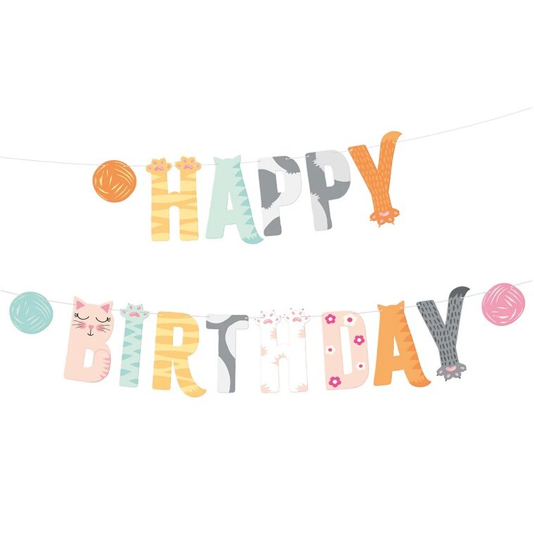 Product Image for Kissa Viirinauha Happy Birthday 2 metriä