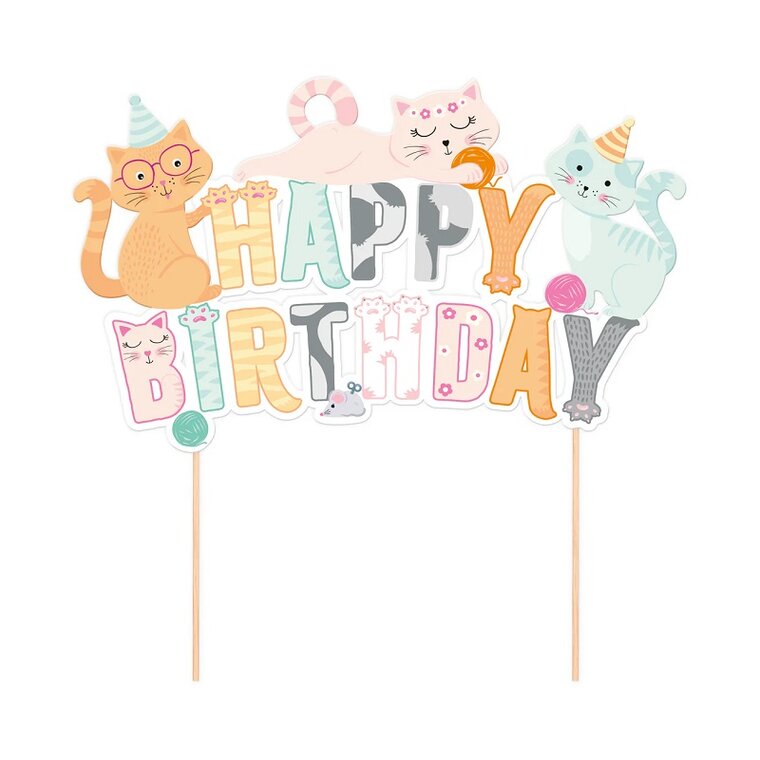 Product Image for Kissa Cake Topper Happy Birthday