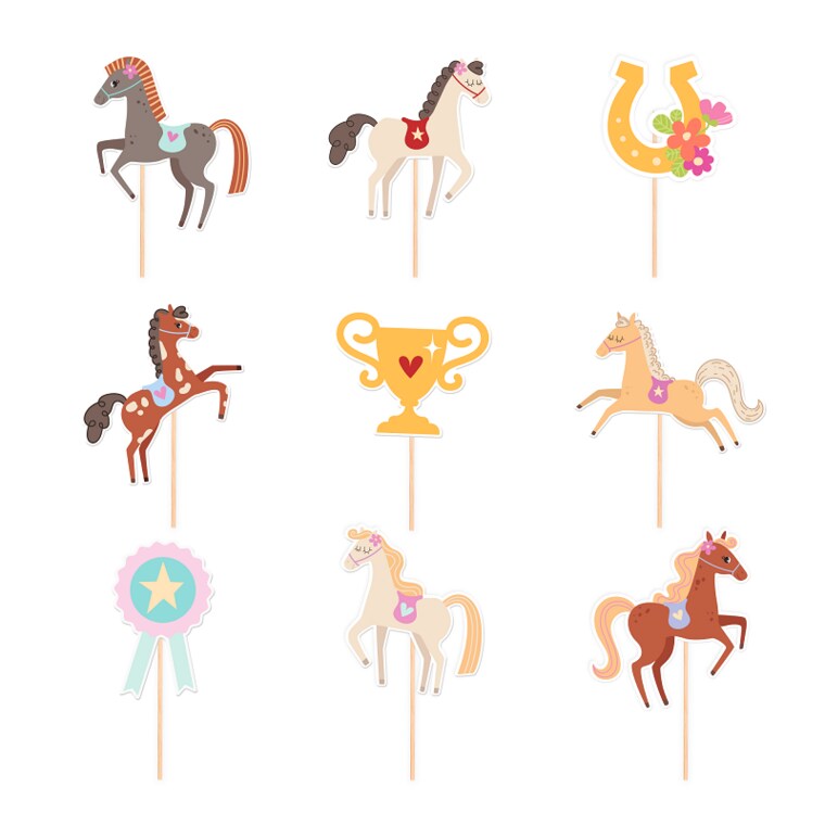 Product Image for Hevoset Cake Toppers 9 kpl