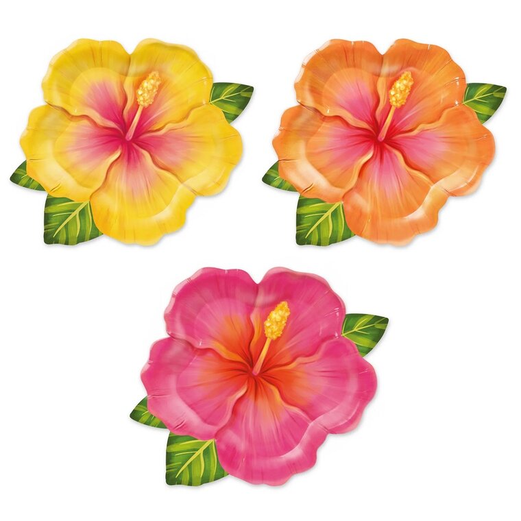 Product Image for Muotoillut lautaset Trooppiset kukat Aloha 6 kpl