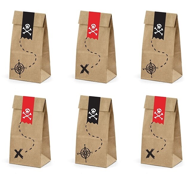 Product Image for Merirosvojuhlat - Juhlapussit paperia 6 kpl