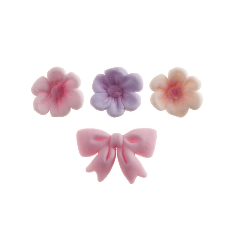 Product Image for Kukat & Rusetit Sokerikoristeet Vaaleanpunainen 10 kpl