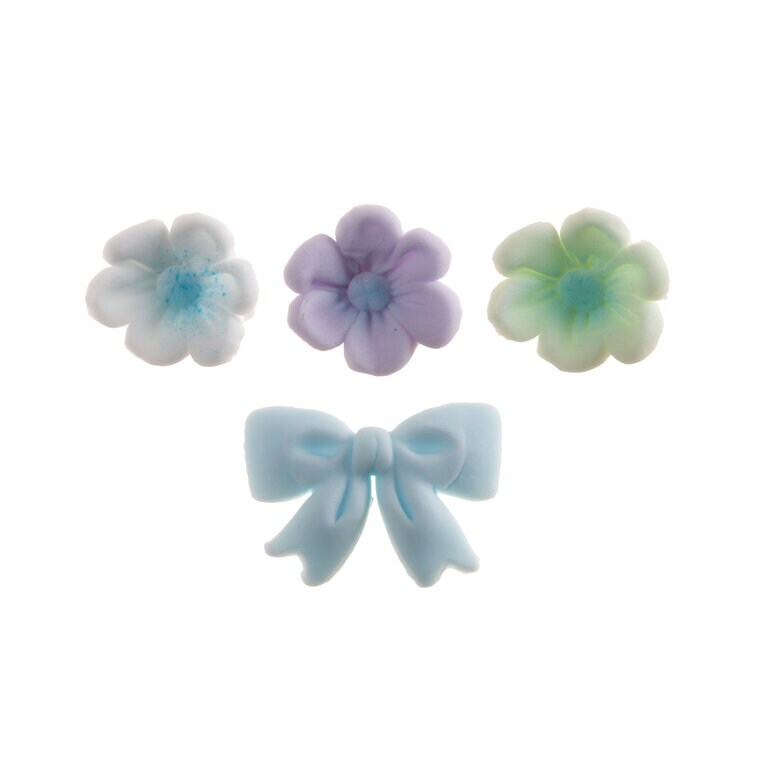 Product Image for Kukat & Rusetit Sokerikoristeet Sininen 10 kpl