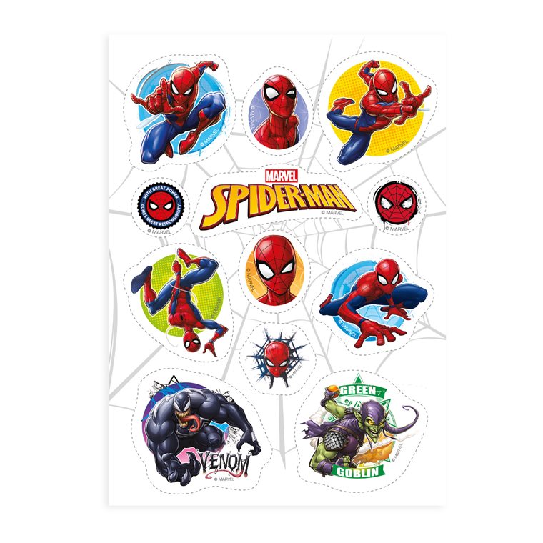 Product Image for Spiderman muffinssikoristeet, Sokeriton massa 12-pakkaus