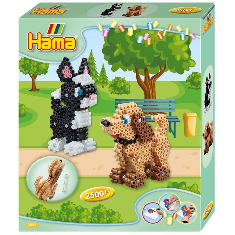 Product Image for Hama Helmisetti 3D Koira ja Kissa 2500 osaa
