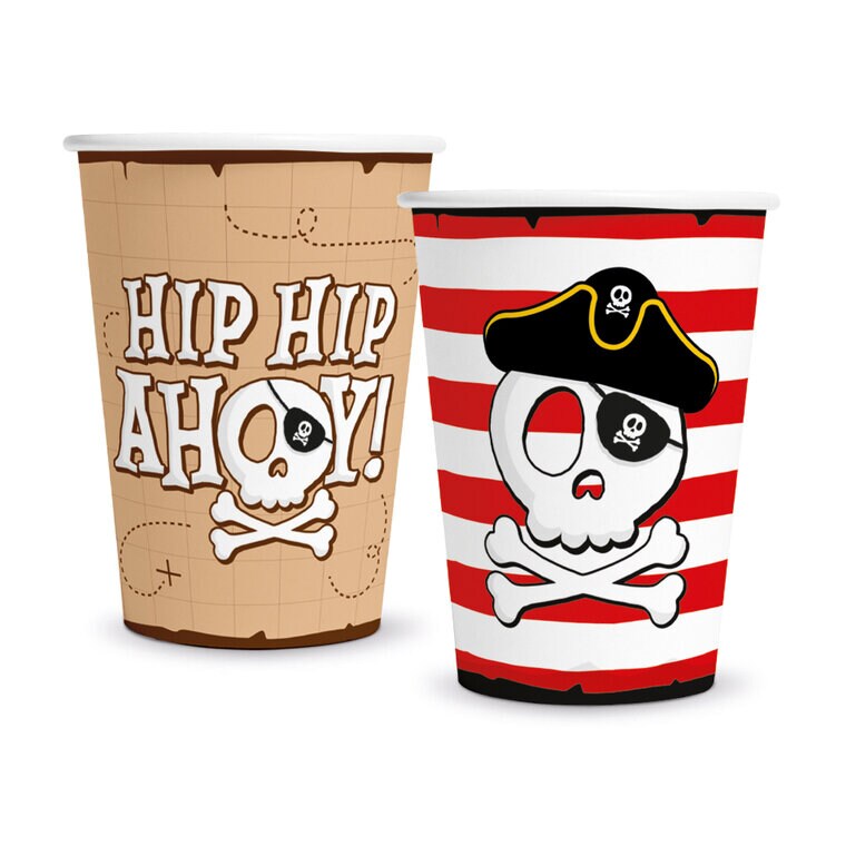 Product Image for Pirate Hip Hip Ahoy Pahvimukit 8 kpl