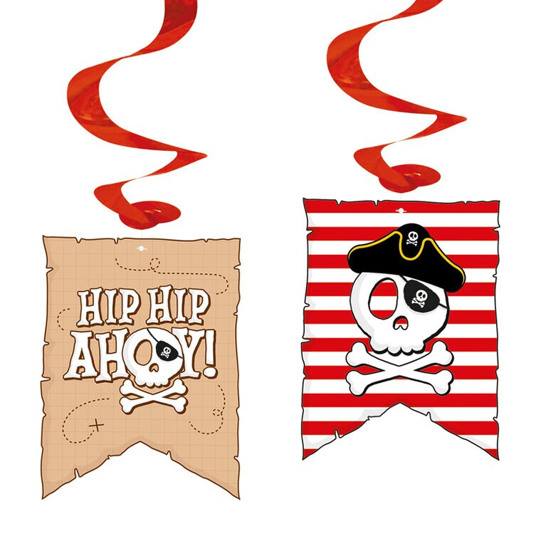 Product Image for Pirate Hip Hip Ahoy Riippuvat Swirl-koristeet 4 kpl