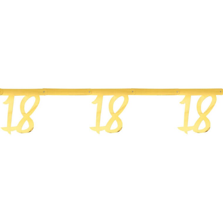 Product Image for Kultainen viirinauha 18-vuotisjuhliin 250 cm
