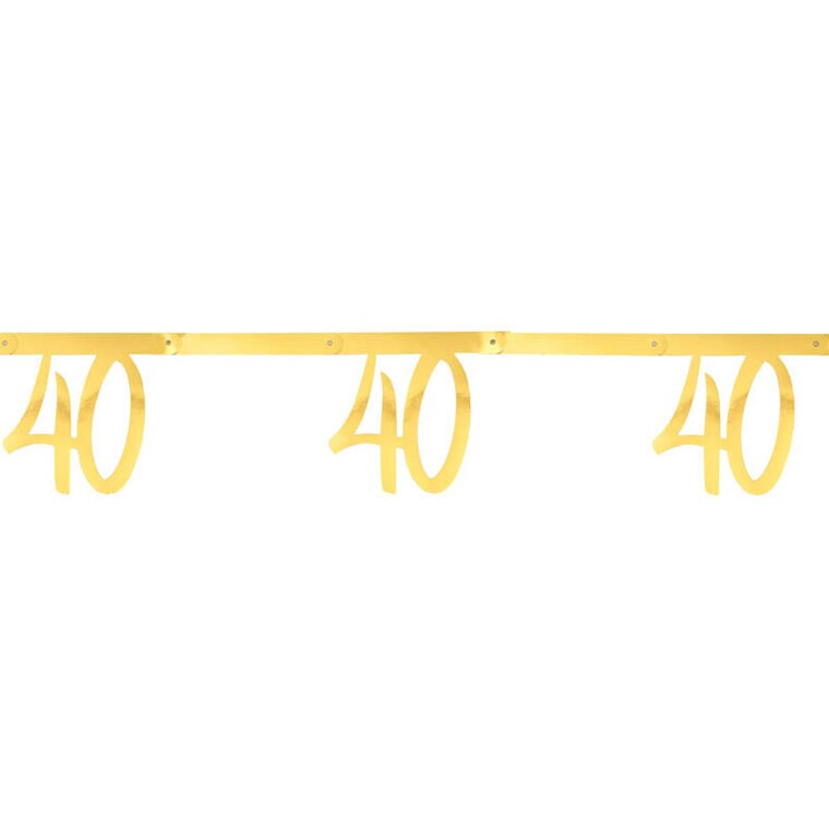 Product Image for Kultainen viirinauha 40-vuotisjuhliin 250 cm