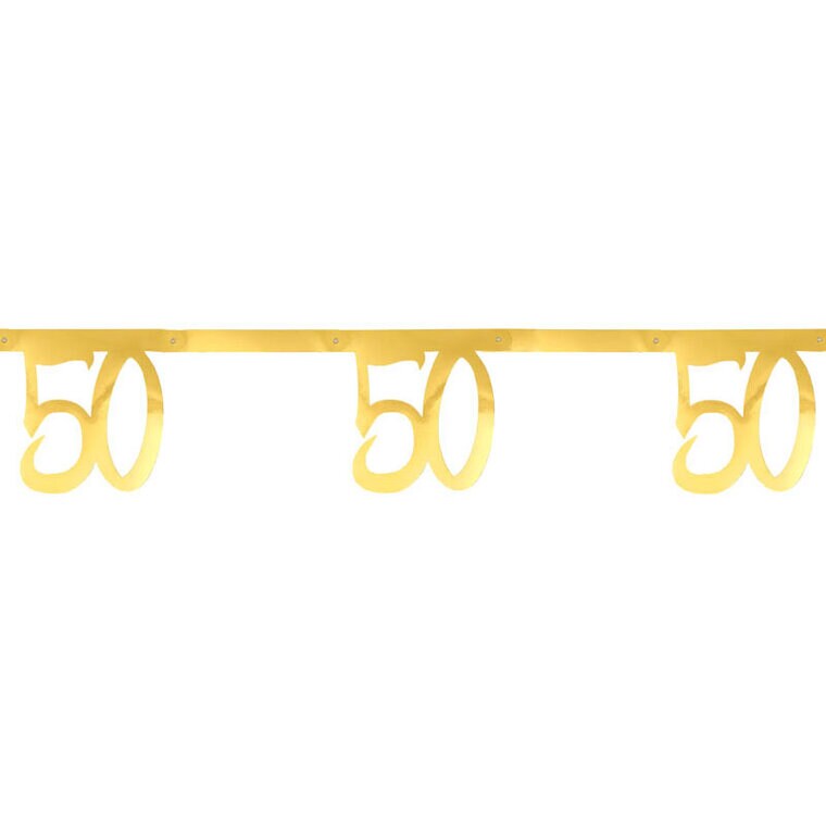 Product Image for Kultainen viirinauha 50-vuotisjuhliin 250 cm