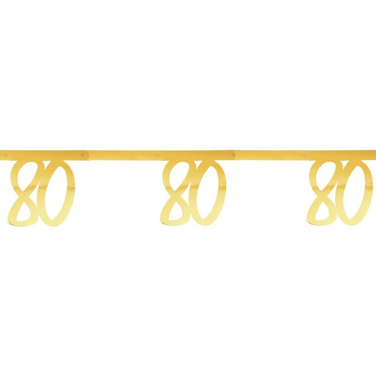 Product Image for Kultainen viirinauha 80-vuotisjuhliin 250 cm