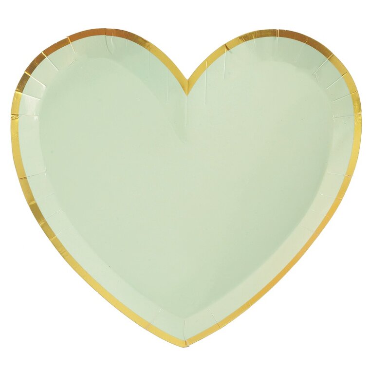 Product Image for Lautaset - Sydämenmuotoinen oliivinvihreä/kulta10 kpl