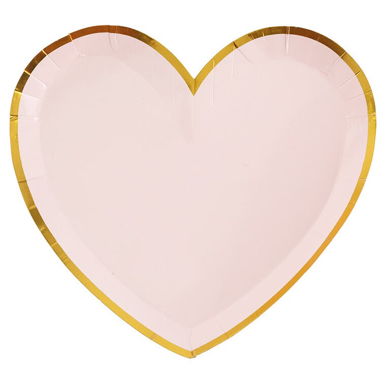 Product Image for Lautaset - Sydämen muotoiset Vaaleanpunainen/Kulta 10-pakkaus