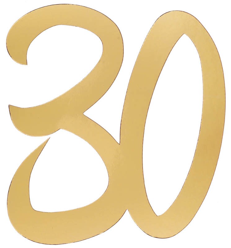 Product Image for Kultaiset pahvikoristeet 20 cm 30 vuotta 4 kpl