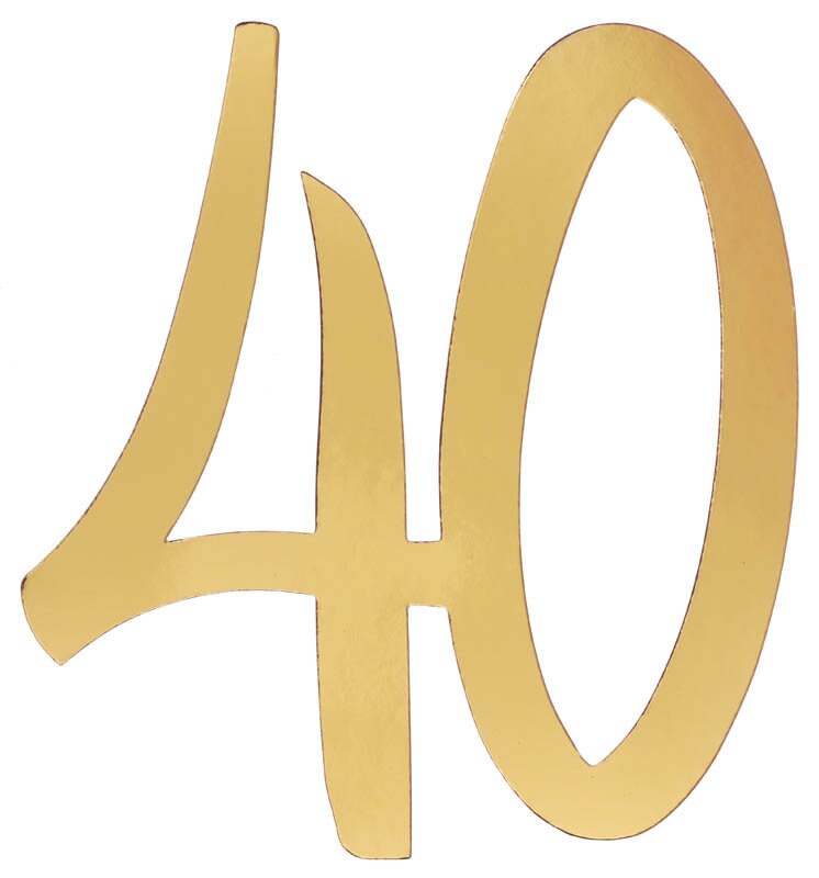Product Image for Kultaiset pahvikoristeet 20 cm 40 vuotta 4 kpl