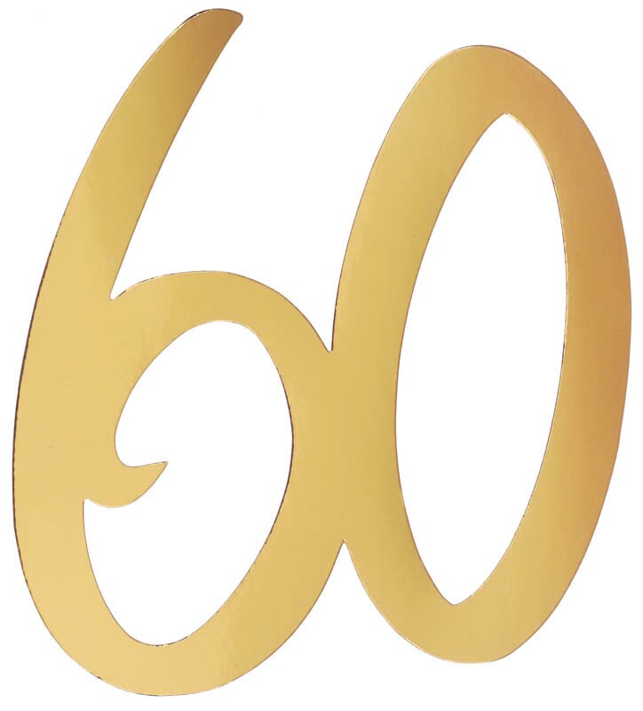 Product Image for Kultaiset pahvikoristeet 20 cm 60 vuotta 4 kpl