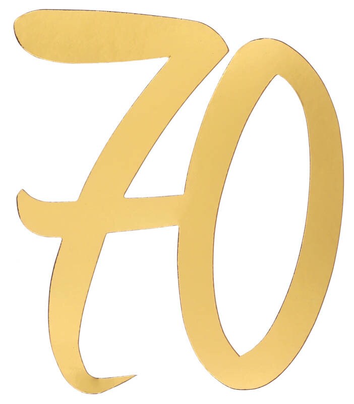 Product Image for Kultaiset pahvikoristeet 20 cm 70 vuotta 4 kpl