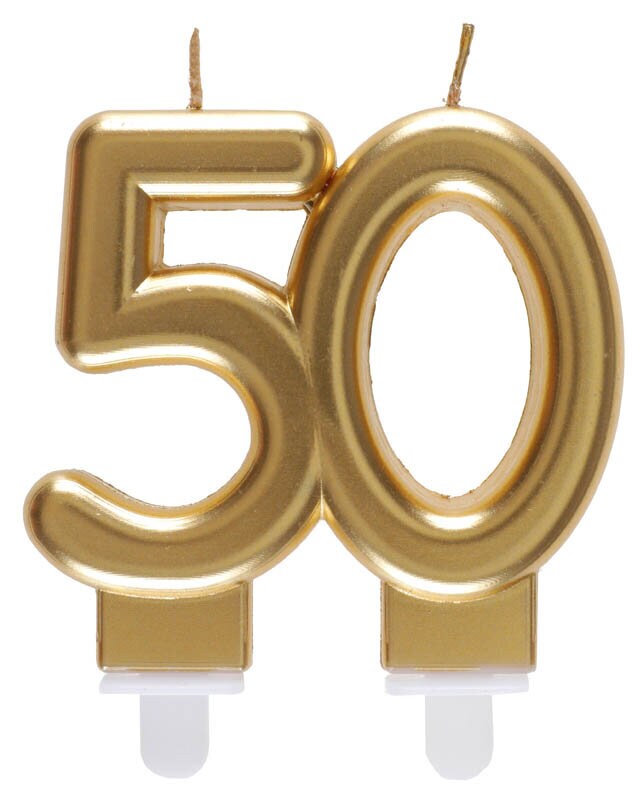 Product Image for Kullanvärinen Kakkukynttilä 50 vuotta