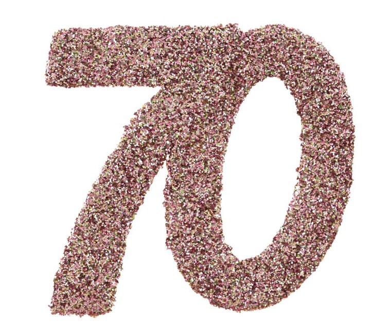 Product Image for Jättikonfetti Ruusukulta 70 vuotta 6 cm 6 kpl