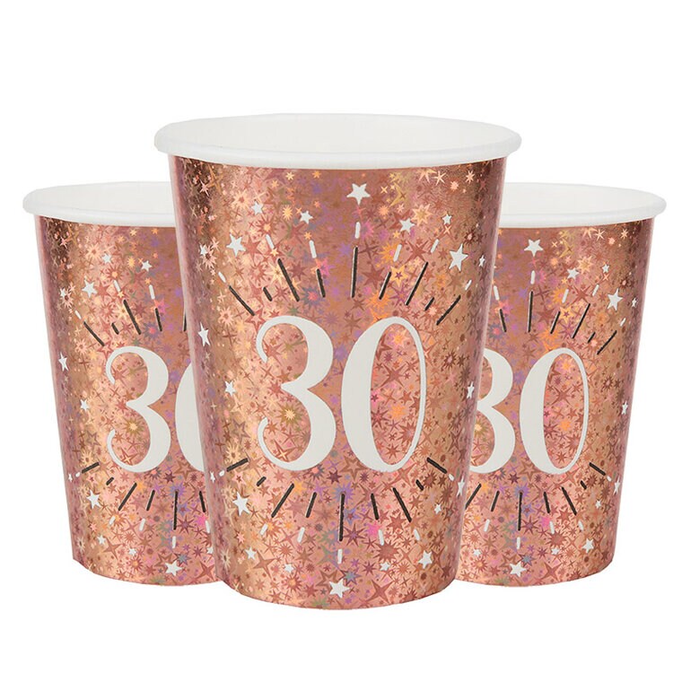 Product Image for Ruusukullanväriset Mukit, 30-vuotta 10 kpl