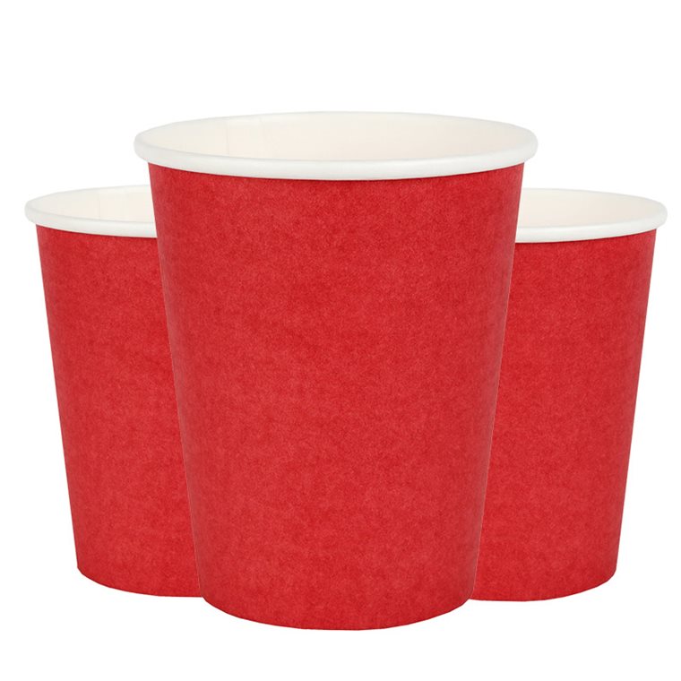Product Image for Pahvimukit 250 ml - Punainen 10 kpl