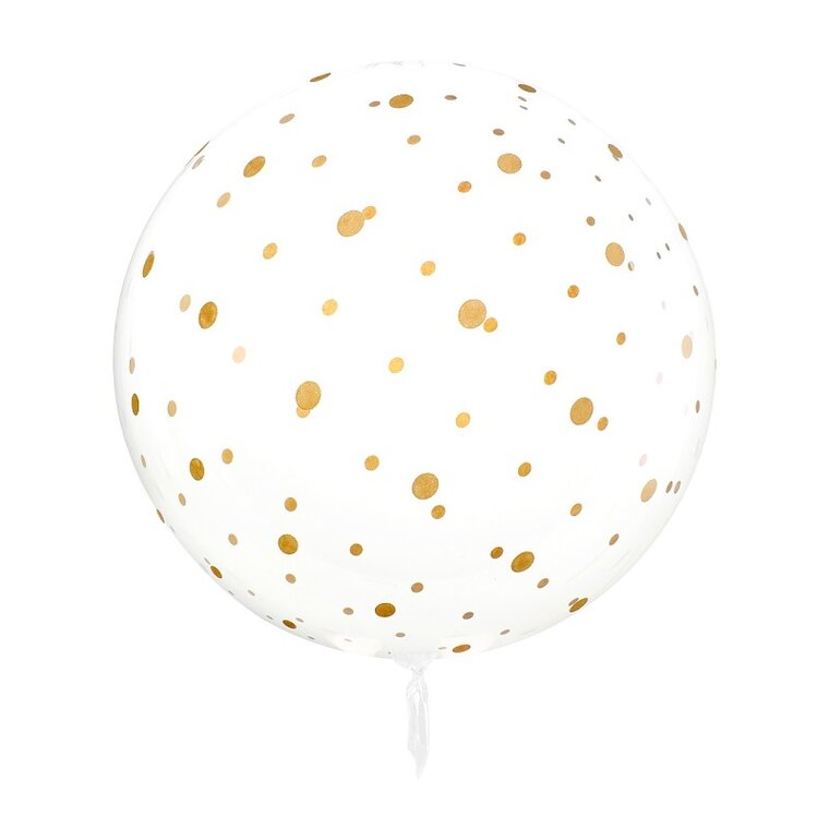 Product Image for Pyöreä läpinäkyvä ilmapallo kultapisteillä 60 cm