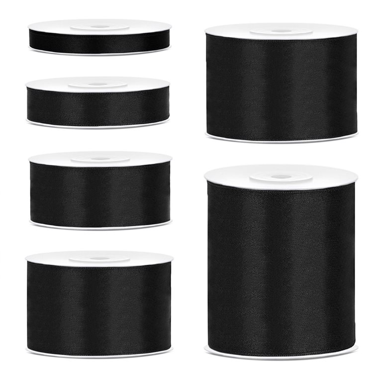 Product Image for Satiiininauha, Musta 25 metriä
