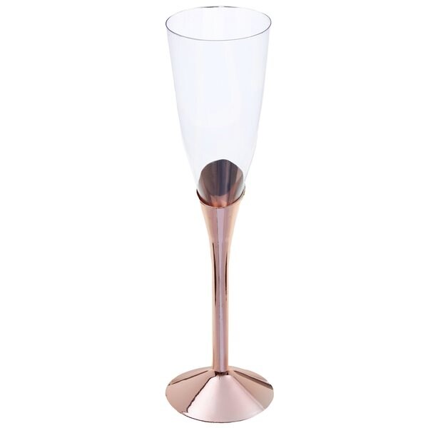 Product Image for Muoviset samppanjalasit, joissa on ruusukultainen jalka, 6 kpl