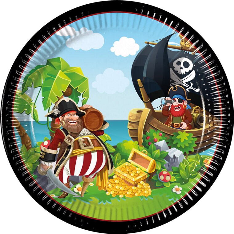 Product Image for Pirates Island - Pahvilautaset 8 kpl (23 cm)