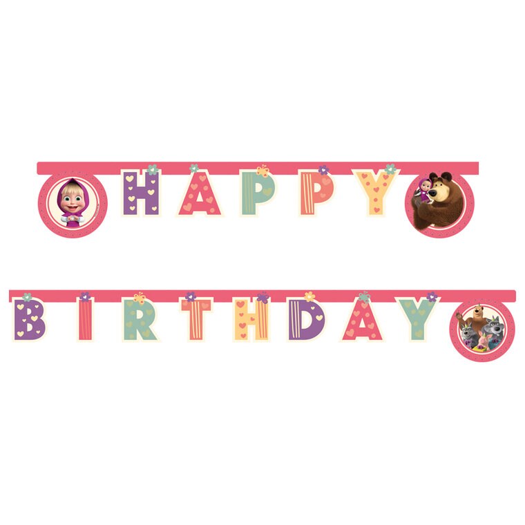 Product Image for Masha ja Karhu - Viirinauha Happy Birthday