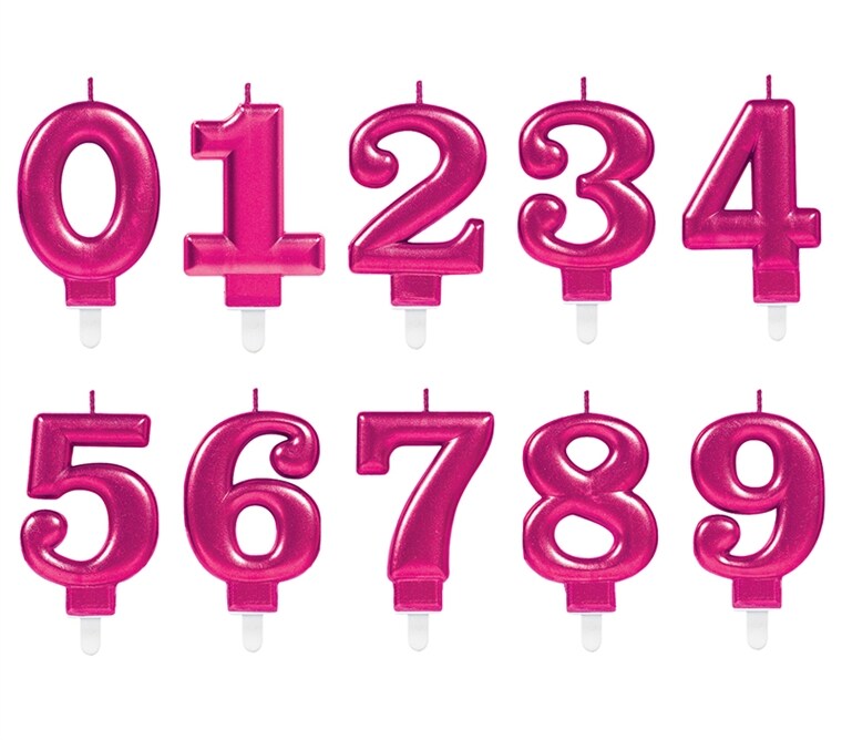 Product Image for Numerokynttilä - Pinkki metalli 0-9