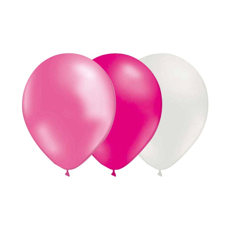 Product Image for Ilmapallosetti, Pinkki-Metallinhohtoinen valeanpunainen-Valkoinen 15kpl