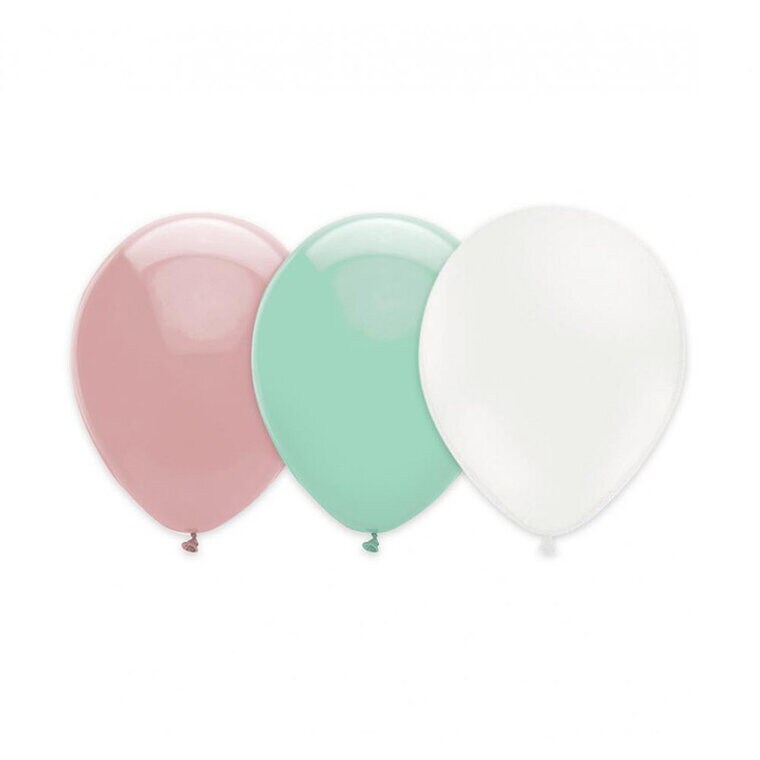 Product Image for Ilmapallosetti, Vaalenpunainen-Mintunvihreä-Valkoinen 15kpl