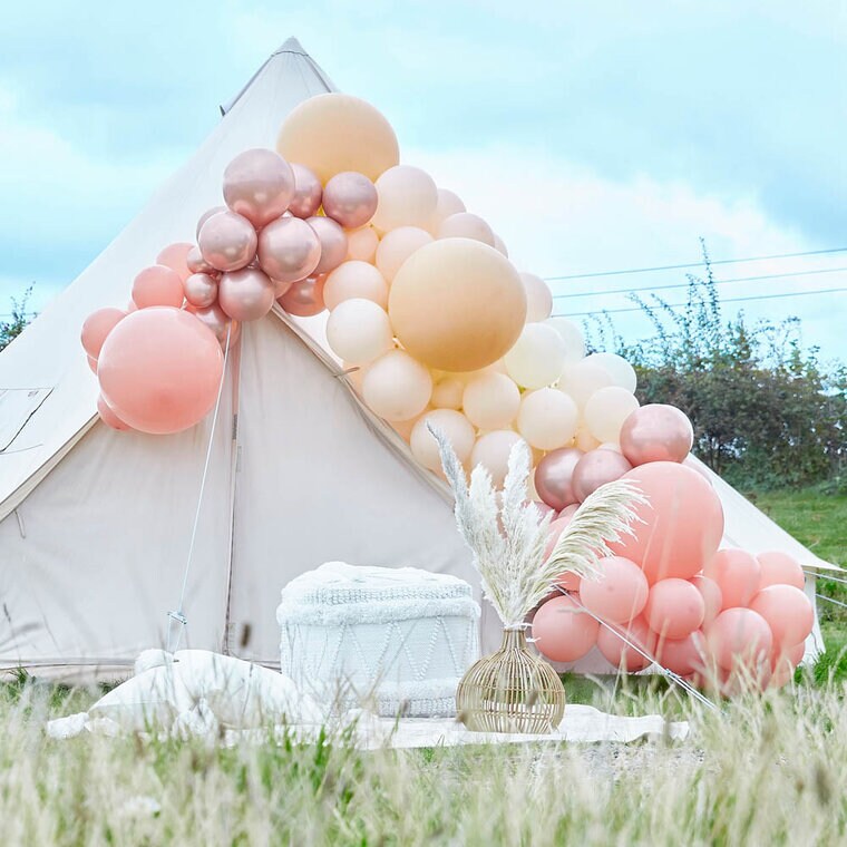 Product Image for DIY Deluxe Ilmapallokaari - Persikka, Luonnollinen ja Ruusukulta
