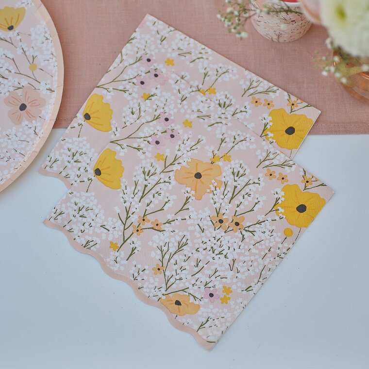 Product Image for Pink Floral - Servetit 16 kpl