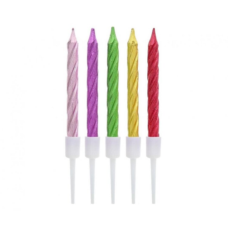 Product Image for Kakkukynttilä - Kierteiset Metallic 10 kpl