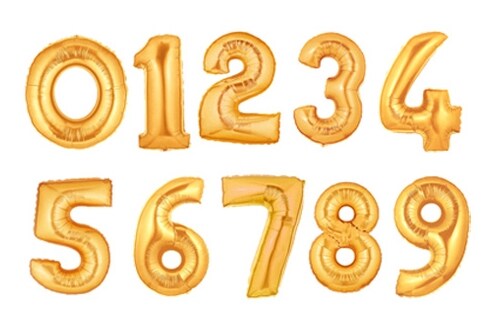 Product Image for Kultaiset Numeroilmapallot 86 cm