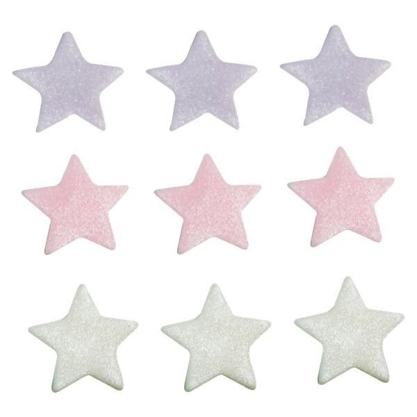 Product Image for Sokerikoristeet, tähdet vaaleanpunainen/valkoinen/lila 9-pakkaus