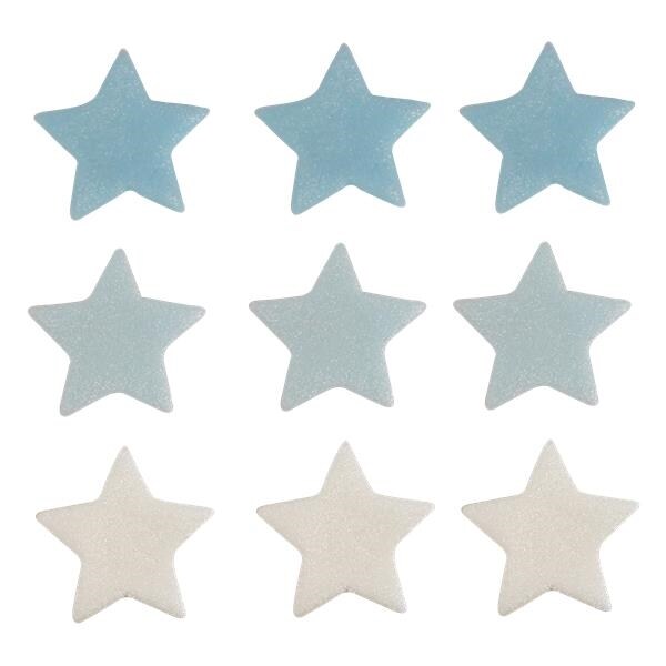 Product Image for Sokerikoristeet Tähdet sininen/vaaleansininen/valkoinen 9 kpl