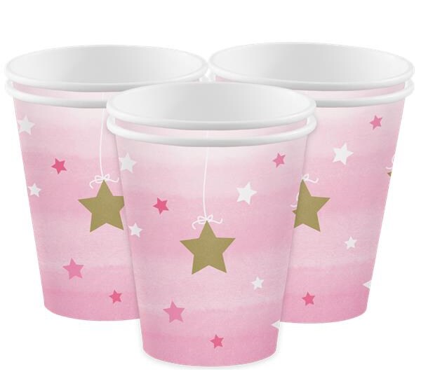 Product Image for Twinkle Little Star Pinkki - Pahvimukit 8 kpl