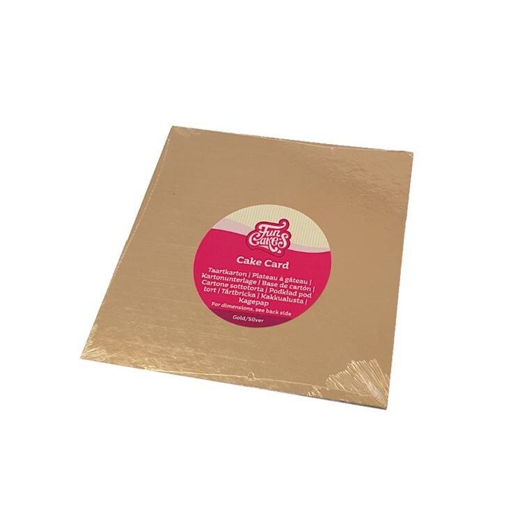 Product Image for FunCakes - Neliönmuotoiset Kakunalustat Hopea/Kulta 20 cm 3 kpl