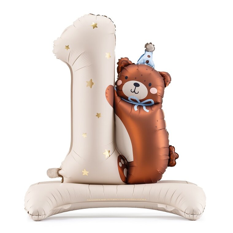 Product Image for Teddy Bear - Folioilmapallo 1-vuotissyntymäpäivä 81 cm