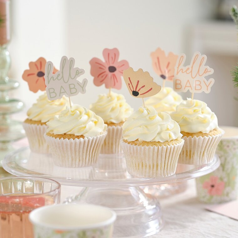 Product Image for Floral Baby - Cupcake Toppers 12 kpl