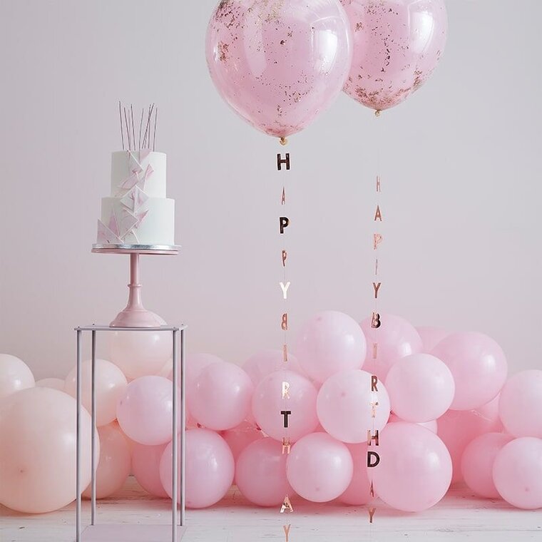 Product Image for Ilmapallon naru Happy Birthday - Ruusukulta